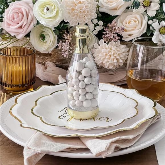 Gold Metallic Mini Champagne Bottle Container (Set of 12) DIY Favor, Medium - Picture 6 of 6